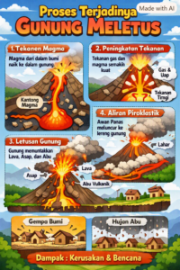Infografis gunung meletus