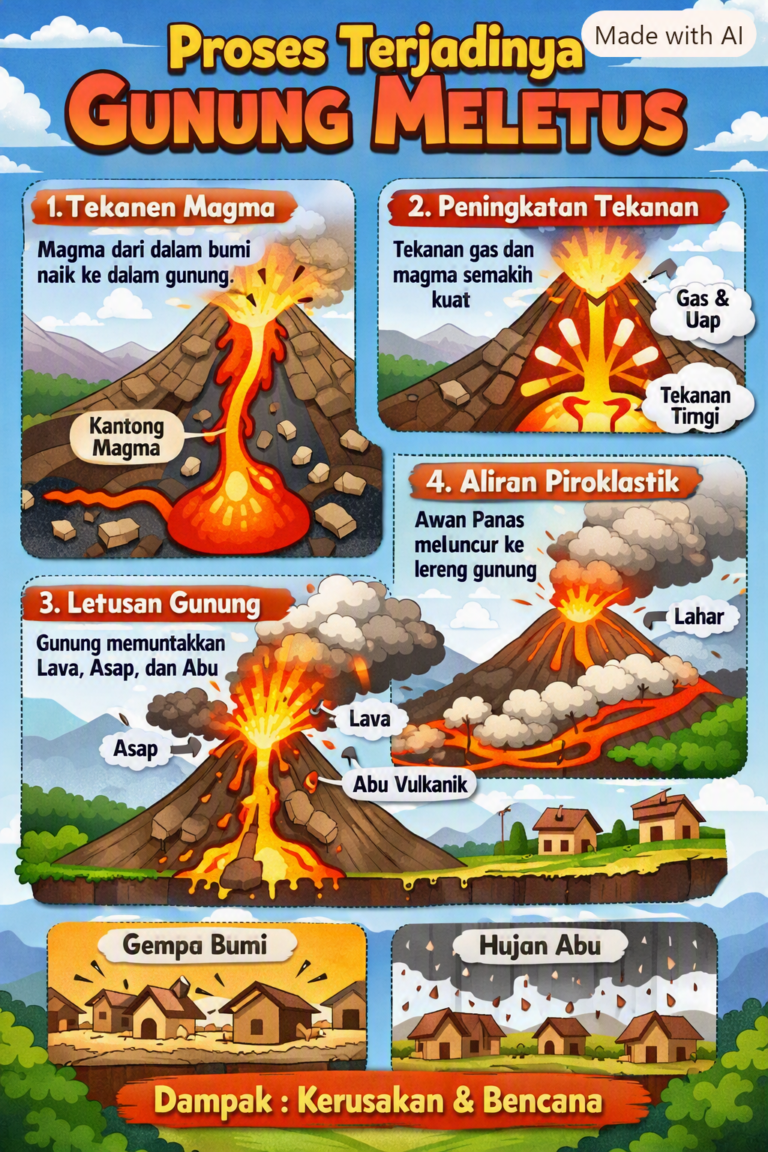 Infografis gunung meletus